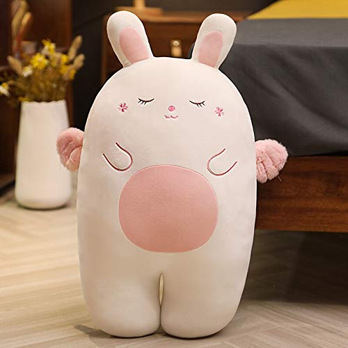 MEKTSA 65-95cm Angel Sakura Plush Bunny Toy Relleno Sweet Pink White Rabbit Pillow Sleeping Friend Overnight Plushie para niñas 65cm Whiteeyesclosed