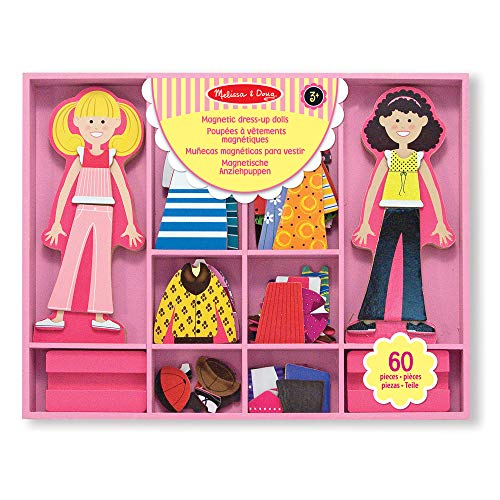 Melissa & Doug 14940 - Bambole in Legno con Guardaroba Magnetizzato