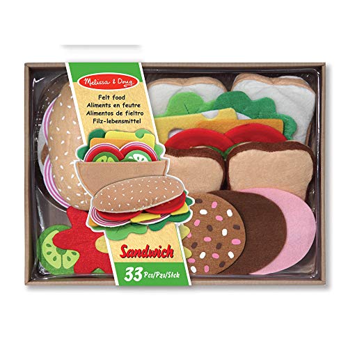 Melissa & Doug - Alimentos de Fieltro Juego para Sándwiches (13954), Multicolor, 33 piezas