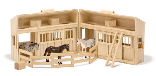 Melissa & Doug- Fold & Go Stable Muñecos cabezones (13704)