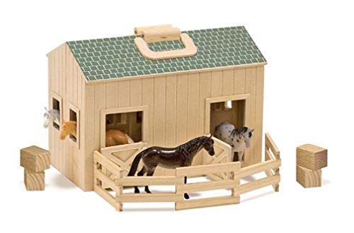 Melissa & Doug- Fold & Go Stable Muñecos cabezones (13704)