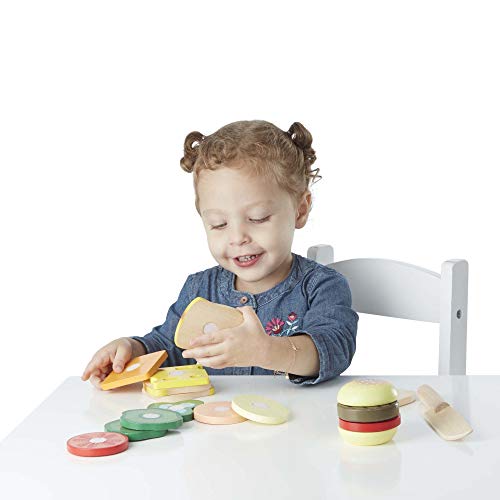 Melissa & Doug - Juego de madera para hacer sándwiches (10513) , Modelos/colores Surtidos, 1 Unidad