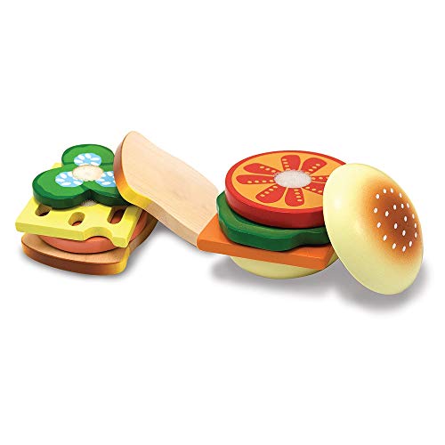 Melissa & Doug - Juego de madera para hacer sándwiches (10513) , Modelos/colores Surtidos, 1 Unidad