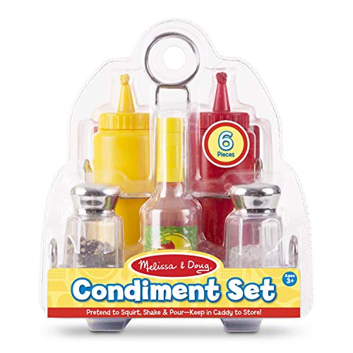 Melissa & Doug Let's Play House! Condiment Set - Juegos de rol (Cocina y comida, Estuche de juego, 3 año(s), 5 año(s), 203,2 mm, 165,1 mm)