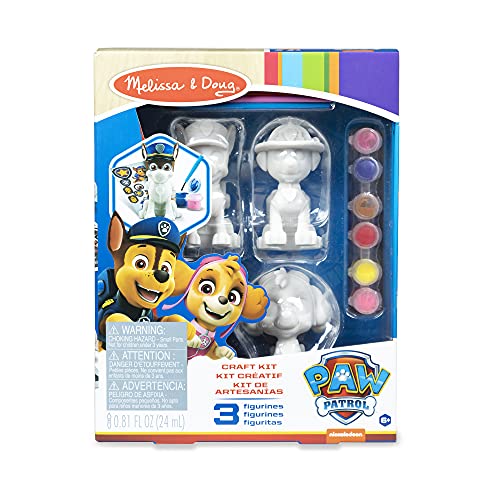 Melissa & Doug, PAW Patrol, Kit per Lavori Creativi - 3 Statuine Decora il Tuo Cucciolo