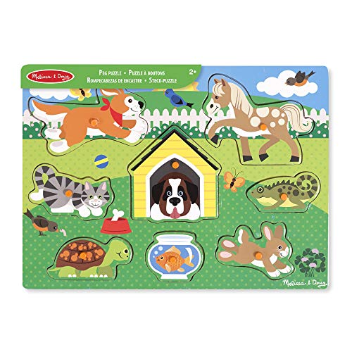 Melissa & Doug- Pets Peg Mascotas Juego Puzzle con 8 Piezas, Multicolor (19053)