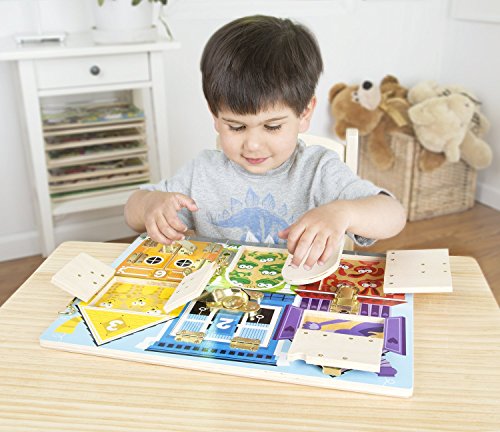 Melissa & Doug- Tablero de pestillos, Multicolor (13785)