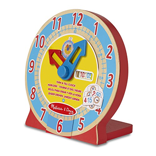 Melissa & Doug- Turn & Tell Orologio in Legno, Multicolore, 4284