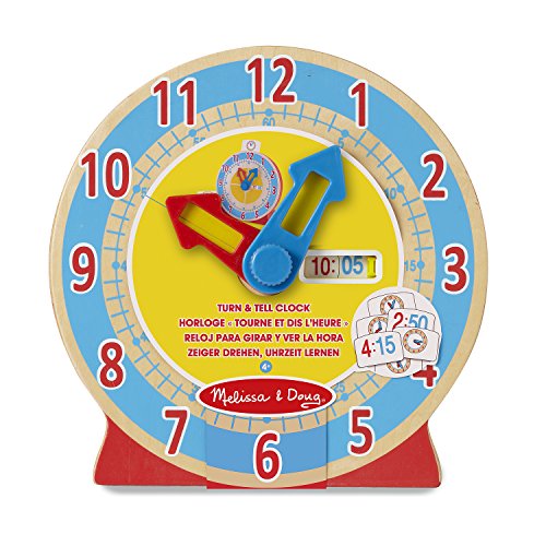 Melissa & Doug- Turn & Tell Orologio in Legno, Multicolore, 4284