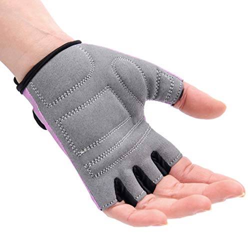 meteor Guantes de Ciclismo niñas y niños - Guantes Bicicleta para Infantil MTB BMX Carretera Montaña sin Dedos - con una Almohadilla de Gel (XS ~6-6,5cm, Flower)