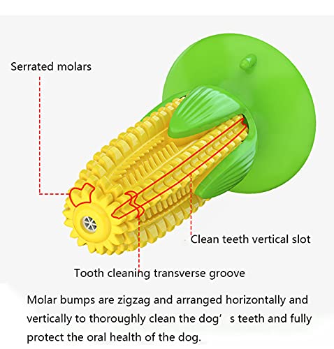 Metyoumeat Se Utiliza para el Cuidado de los Dientes del Perro,Juguetes para cepillar los Dientes del Perro,Juguetes molares para Mascotas,Juguetes Que suenan con Ventosa de maíz,duraderos y Seguros,