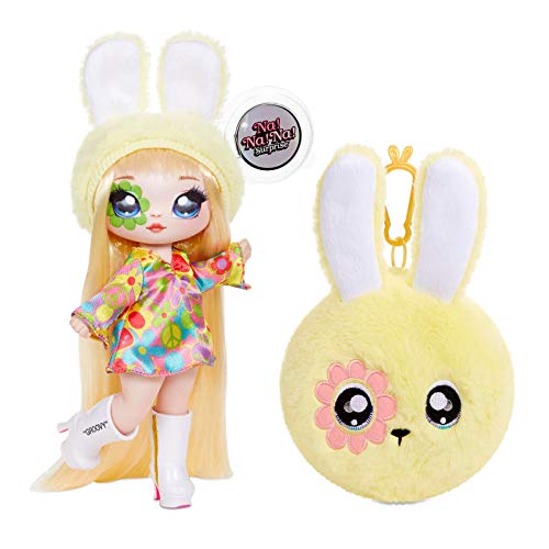 MGA Entertainment Na! Na! Na! Surprise Muñeca de Moda 2 en 1 y Monedero de Felpa, Coleccionable, Serie 4, Bebe Groovy