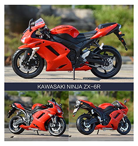 MHDTN El Maquetas Coche Motocross Fantastico 1︰12 para Kawasaki Ninja ZX-6R Colección De Motocicletas De Fundición A Presión Estática Deportiva Hobby Boy Girl Regalo Expresión De Amor (Color : Rojo)