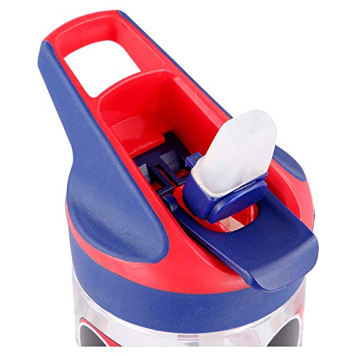 Mickey Mouse | Botella de Tritan Reutilizable para Niños | Cantimplora Reusable con Sistema Antigoteo y Pajita de Silicona - Facil Apertura con botón - Sin BPA - Capacidad: 620 ml