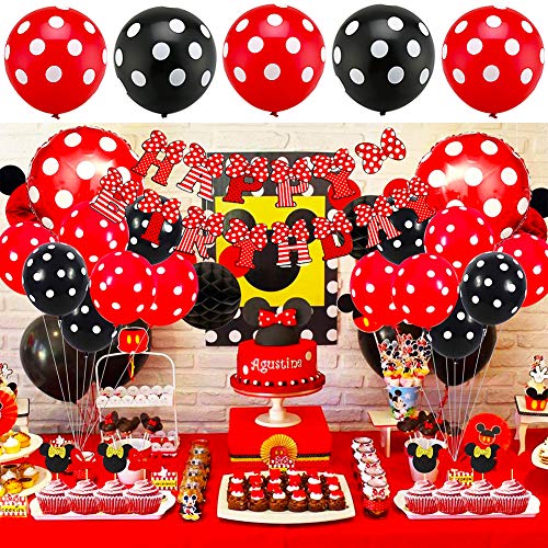 Mickey Themed Decoraciones de Fiesta, BESTZY Mickey Party Globos Artículos de Fiesta de Mickey y Minnie para Fiestas de Cumpleaños Decoraciones