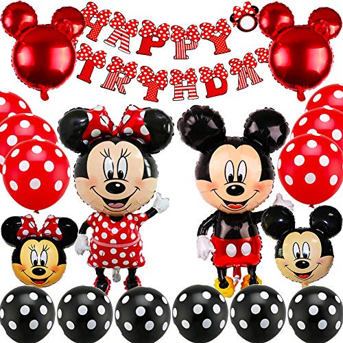 Mickey Themed Decoraciones de Fiesta, BESTZY Mickey Party Globos Artículos de Fiesta de Mickey y Minnie para Fiestas de Cumpleaños Decoraciones