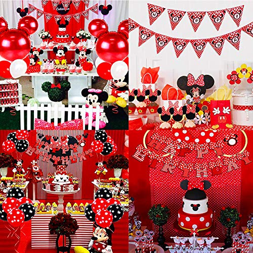 Mickey Themed Decoraciones de Fiesta, BESTZY Mickey Party Globos Artículos de Fiesta de Mickey y Minnie para Fiestas de Cumpleaños Decoraciones