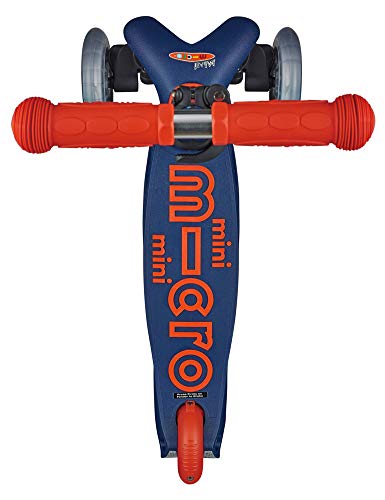 Micro® Mini Deluxe, Original Design, Patinete 3 Ruedas, 2-5 Años, Peso 1,95kg, Carga Máx: 50kg, Altura 48-68cm, Ruedas PU 120/80mm, Rodamientos ABEC 9, Plataforma antideslizante (Navy Blue)