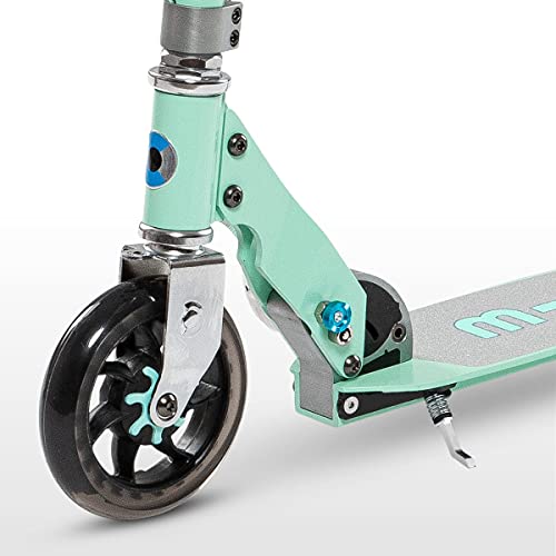 Micro® Speed+, Original Design, Patinete Plegable 2 Ruedas, Aluminio, Peso 3,75, Carga Máx 100Kg, Altura 66-96cm, Rodamientos ABEC 9 con absorción de Impactos (Plata) (Menta)