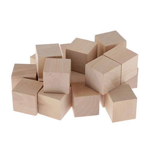 Milageto 20 Dados de Madera Caras en Blanco para Juguetes para Niños Juego Dados Cuadrados de Seis Lados de 30 Mm