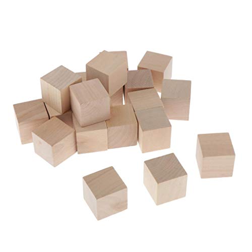 Milageto 20 Dados de Madera Caras en Blanco para Juguetes para Niños Juego Dados Cuadrados de Seis Lados de 30 Mm