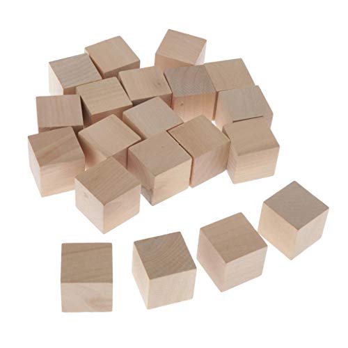 Milageto 20 Dados de Madera Caras en Blanco para Juguetes para Niños Juego Dados Cuadrados de Seis Lados de 30 Mm