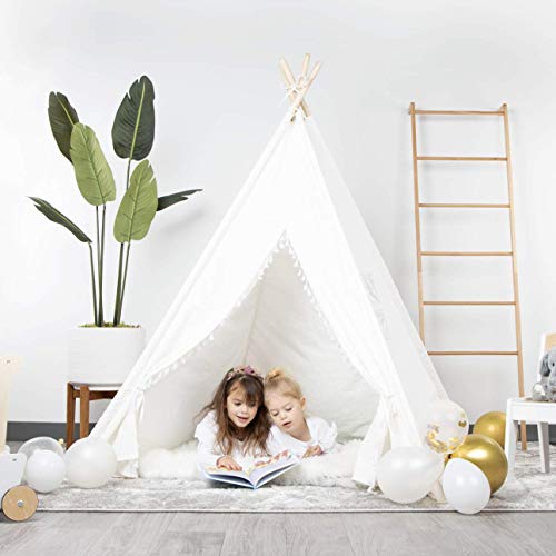 Milliard Tipi Infantil Tienda para Niños con Colchoneta y Ventana, Personalizable Tienda Campaña Casa de Juegos para Interior y Exterior - 100% Algodón