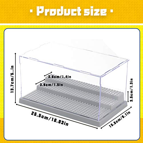 MIMIEYES Estuche de Muestra Caja de Presentación para Lego Minifigures Claro Escaparate A Prueba de Polvo 3 Pasos (Gris)