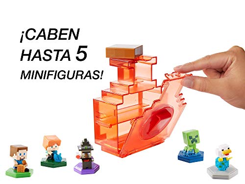 Minecraft - Caja para Transportar Figuras de Juguete Boost Mini (Mattel GKT45)