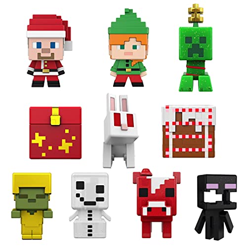 Minecraft Calendario de adviento de Navidad Accesorios sorpresa de juguete, ideal para regalo (Mattel HBB20)