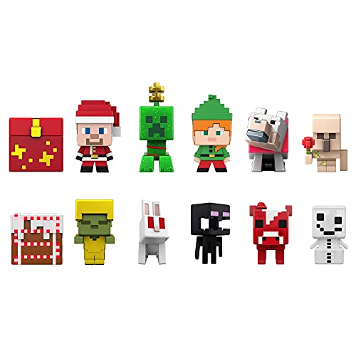 Minecraft Calendario de adviento de Navidad Accesorios sorpresa de juguete, ideal para regalo (Mattel HBB20)