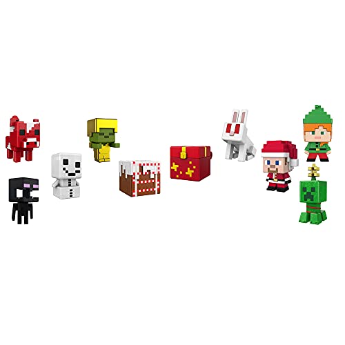 Minecraft Calendario de adviento de Navidad Accesorios sorpresa de juguete, ideal para regalo (Mattel HBB20)