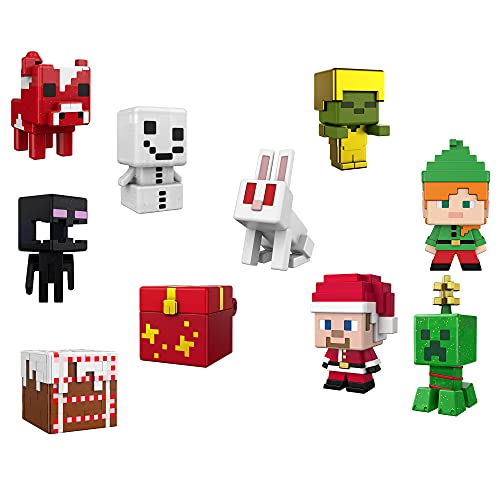 Minecraft Calendario de adviento de Navidad Accesorios sorpresa de juguete, ideal para regalo (Mattel HBB20)