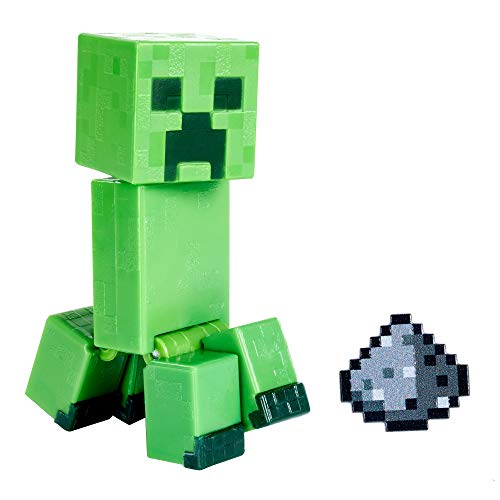 Minecraft Creeper Figura articulada de juguete con cubos de papel para construir, regalo para niños +6 años (Mattel GTT45)