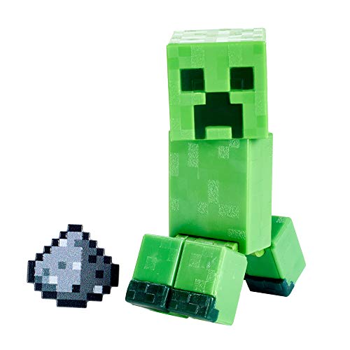 Minecraft Creeper Figura articulada de juguete con cubos de papel para construir, regalo para niños +6 años (Mattel GTT45)