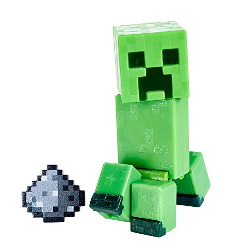 Minecraft Creeper Figura articulada de juguete con cubos de papel para construir, regalo para niños +6 años (Mattel GTT45)