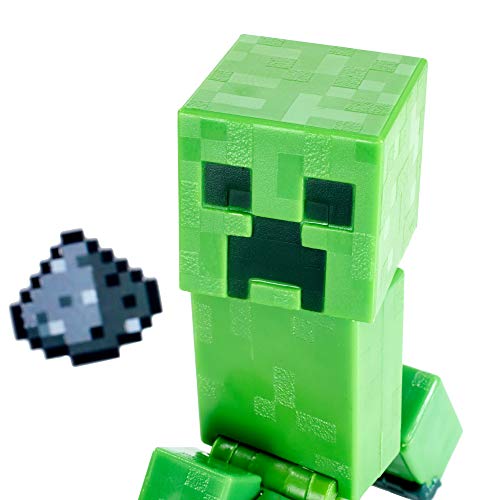 Minecraft Creeper Figura articulada de juguete con cubos de papel para construir, regalo para niños +6 años (Mattel GTT45)