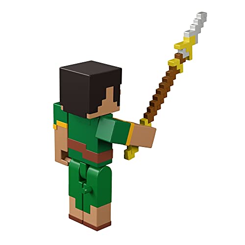 Minecraft Dungeons Figura de batalla coleccionable de 3.25 pulgadas y accesorios, basado en videojuegos, regalo de historias imaginativas para niños y niñas de 6 años en adelante