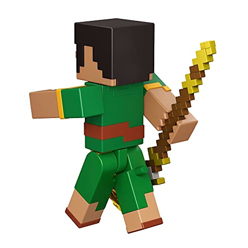 Minecraft Dungeons Figura de batalla coleccionable de 3.25 pulgadas y accesorios, basado en videojuegos, regalo de historias imaginativas para niños y niñas de 6 años en adelante