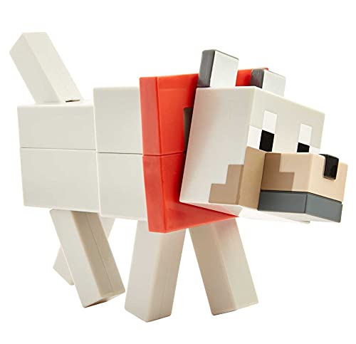 Minecraft Dungeons Lobo Figura de fusión, cofre con juguete con accesorios, regalo para niños +6 años (Mattel GVV16)