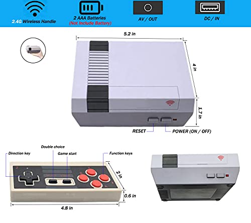 Mini Consola Retro,Controladores Inalámbricos Duales de 2.4G,Incorporada en 620 Videojuegos Clásica (Salida AV)