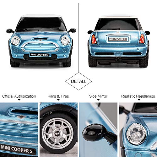 Mini Cooper Remote Radio Controlled Car 1:24 Scale Model Electric Toy R/C - Blue by Rastar