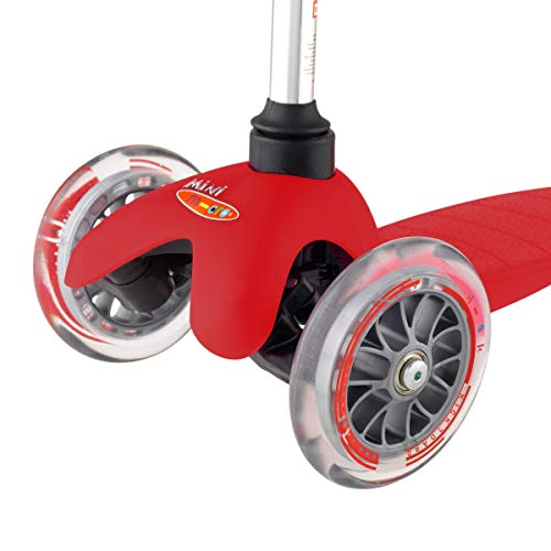 Mini-Micro®, el Original, Patinete 3 Ruedas, 2-5 Años, Super-Ligero 1,90kg, Carga Máx 50kg, Altura 68cm, Manillar Desmontable con un Click (Rojo, Talla Única)