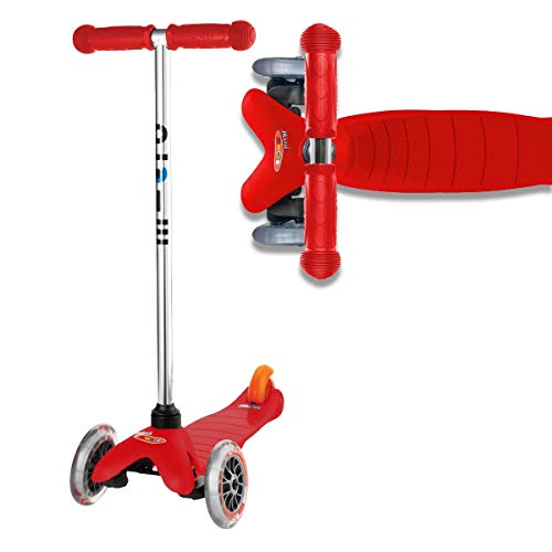 Mini-Micro®, el Original, Patinete 3 Ruedas, 2-5 Años, Super-Ligero 1,90kg, Carga Máx 50kg, Altura 68cm, Manillar Desmontable con un Click (Rojo, Talla Única)