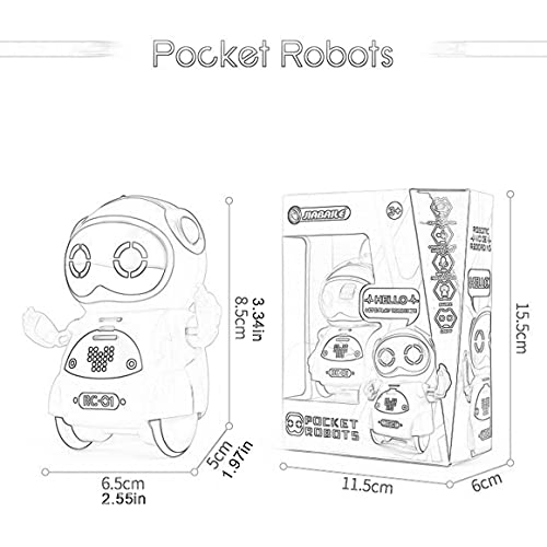 Mini Robot de Bolsillo Inteligente de Voz Multifuncional eléctrico Educación temprana Historia interactiva Robote Story Robot (Rosa)