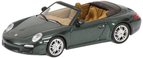 Minichamps 640066430 - Coche de colección Porsche 911 Carrera S Cabrio'08, verde metalizado - escala 1/64