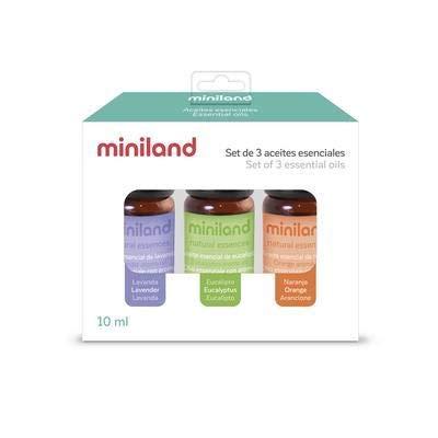 Miniland - Set de 3 aceites esenciales ideales para humidificadores y difusores de ambiente.