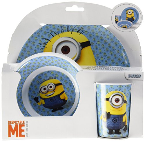 Minions, Gru Mi Villano Favorito Set 3 Piezas, melamina (STOR 76190), 22.1 x 11.7 x 6.9