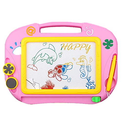 Miotlsy Pizarra Magnética Infantil Grande Color Magnético Doodle Sketch Pad Almohadilla Borrable de Escritura y Dibujo Juguetes Educativos para Niños (Rosa) 32 x 23 x 2 cm