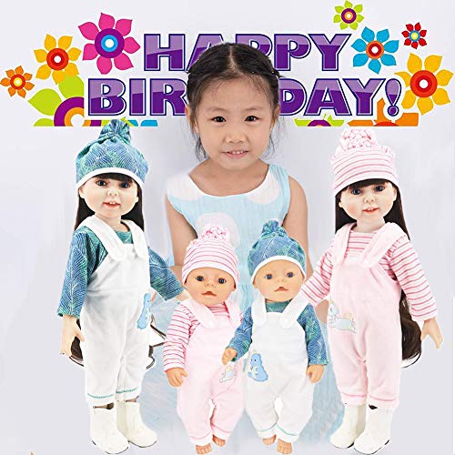 Miotlsy Ropa de Muñecas 2 Conjunto Ropa de Muñecas para New Born Baby Doll Unicornio Trajes 18 "Ropa de Muñecas para Bebés (Rosa, Verde Blanco)